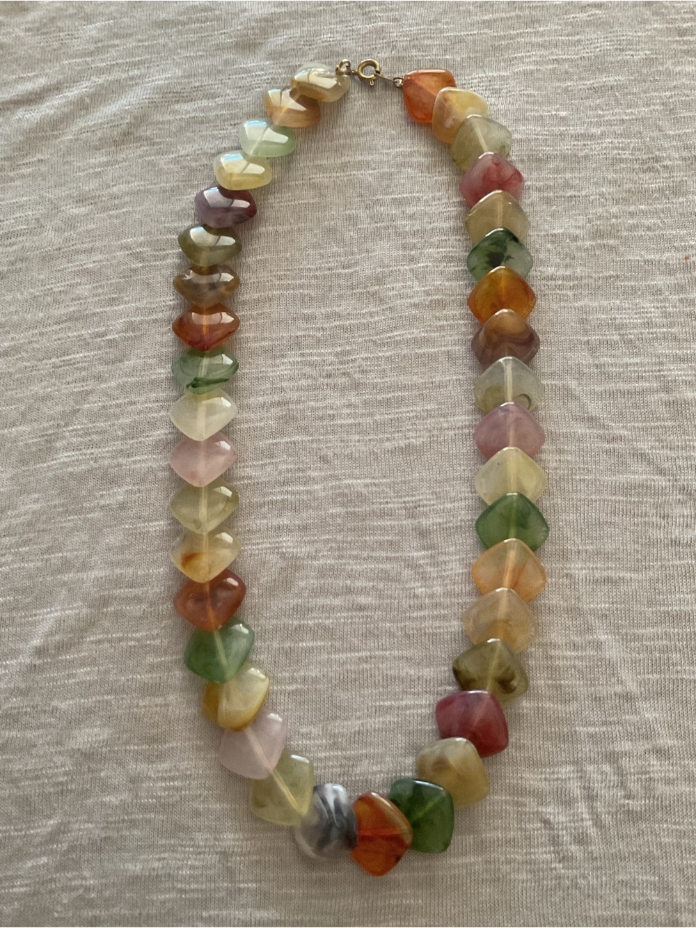 NOS 1960’s Multicolor Lucite Faceted Stone Necklace - Jewelry